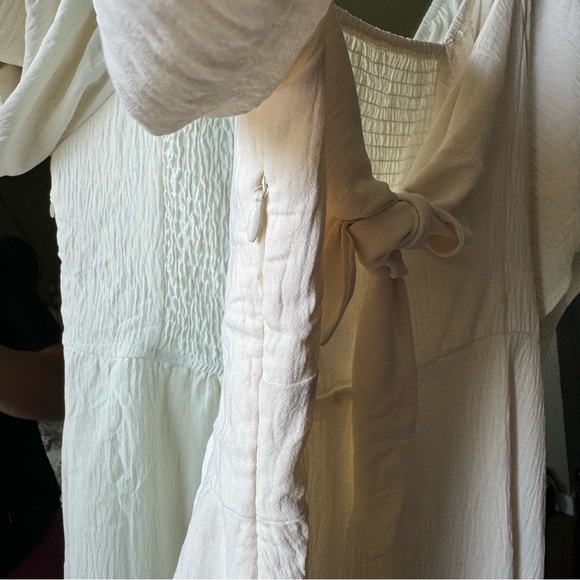 Tie knot v- neck a-line cocktail dress off white size xl - Picture 7 of 7